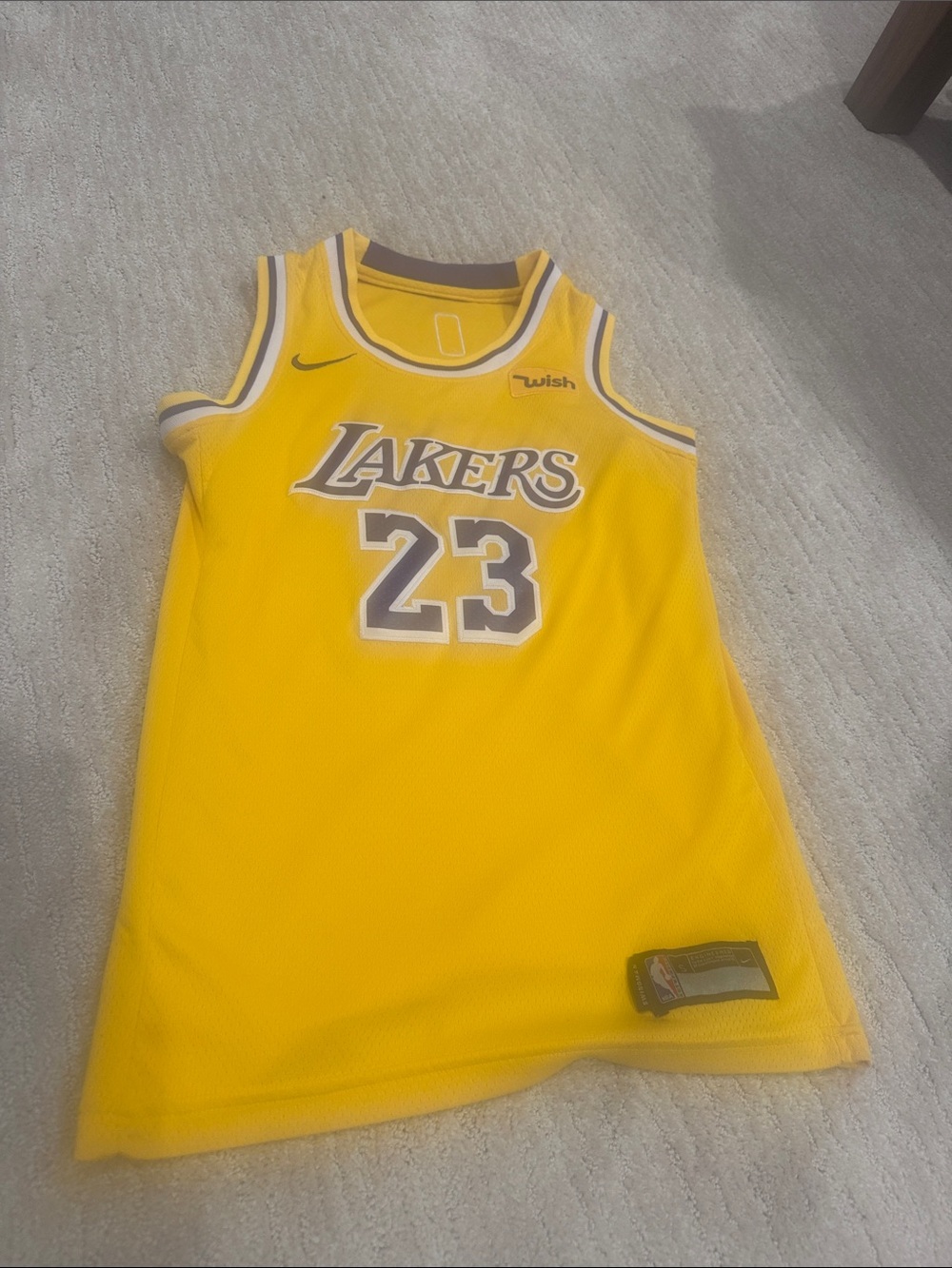 Nike Yellow Lakers #23 Kids Basketball Jersey